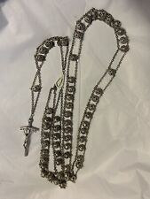  Vintage Jacob’s Ladder Rosary Beads Silver Rose Beads picture