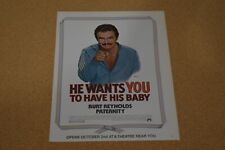 1981 Print Ad  Burt Reynolds he wants you to have his baby paternity movie man picture