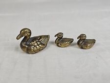 Vtg Brass Mother Duck And 2 Ducklings Made In England picture