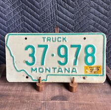 Vintage 1969 Montana Truck License Plate 37 978 Gas Oil Car Auto Garage Mancave picture