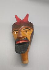 Italian Venezia Hand Carved Wood Devil head For Two Headed Pipe Unsmoked No Pipe picture