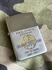 1957 Vintage Zippo Lighter - Globe Wernicke For 75 Years 1882-1957 picture