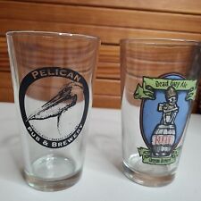 Dead Guy Ale Rogue + Pelican Brewing Pint Glasses Pub Beer Glass Oregon Brewed picture