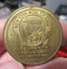1937 American Legion Convention Medal, See You in 1939 World's Fair Token picture