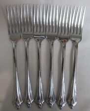 Oneida Amway Stainless Flatware- LEAF- 6 Dinner Forks Rare/HTF picture