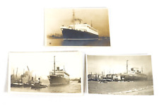 SS BREMEN Greyhound Ocean Liner Boat Three Original Real Photo Postcards picture