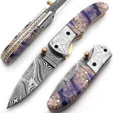 Custom Handmade Folding Knife (Woolly Mammoth Handle) picture