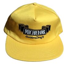 Vintage Michelob Golden Draft Beer Snapback Hat Adult Cap Yellow 80s picture