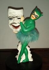 Vintage Enesco/Sconso Green She Devil Ballerina Figurine With Comedy Mask picture