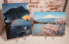 2 Japan Postcards Gifu + Mt. Fuji | 1966 Kobe + Yokohama Postmarks + #749 Stamps picture