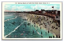 Ocean Grove, NJ New Jersey, Bathing Beach North End Hotel, White Border Postcard picture