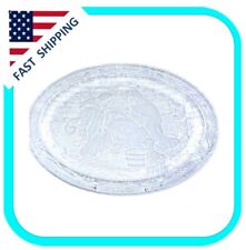 Mikasa Nativity Scene Holy Family Plate 9” Oval Dish Clear Frosted Glass - picture