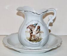 Holly Hobbie vintage 1974 porcelain Patriotic pitcher and saucer picture