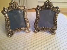 LOVELY ORNATE PAIR POOLE STERLING PICTURE FRAMES 5” x 3 1/2