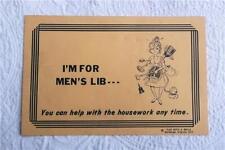 VINTAGE 1972 NOVELTY SIGN GAG GIFT I'M FOR MEN'S LIB - CAN HELP WITH HOUSEWORK picture