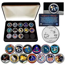 APOLLO SPACE MISSIONS U.S. Quarters 13-Coin Complete Set NASA PROGRAM w/ BOX picture