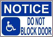 5x3.5 Notice Do Not Block Door Magnet Magnetic Decal Sign Magnets Handicap Signs picture