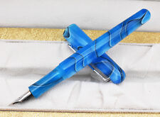 New Picasso Celluloid Fountain Pen Aurora Sky Blue PS-975 Iridium Fine Gift Pen picture