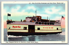 Put In Bay Ferry Ship Mystic Isle Port Clinton Great Lakes Vintage Postcard A8 picture