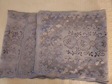 NEW Light Blue Woven Nottingham Lace 14 x 54 Table Runner Dresser Scarf picture