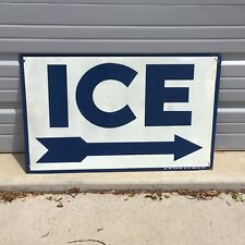Antique Vivian Mfg Co Double Sided Ice Arrow Raised Paint Old Service Station picture