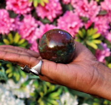 Chakra Stone Large 60MM Natural Green BloodStone Metaphysical Healing Sphere picture