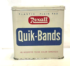 Rexall Quick Bands Vintage Band Aid Tin Excellent Condition Please Read picture