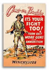1943 “It’s Your Fight Too” Winchester Vintage Style WW2 Poster - 16x24 picture