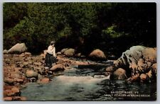 Brattleboro VT Vermont Trout Fishing Broad Brook Antique Postcard UNP WOB Note picture