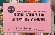 1973 JFKSC NASA REGIONAL SCIENCES & APPLICATIONS SYMPOSIUM BADGE PINK VERSION picture