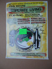 John Waters Desperate Living 2008 autographed poster of 1977 film discussion picture