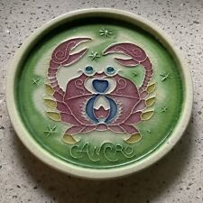 Vintage Italian Pottery Round Astrology “CANCER” Wall Plaque picture