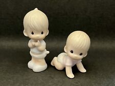 Precious Moments 1983 | Lot Of 2 Baby Siblings E-2852/A +  E-2852/E Flawless ☆ picture