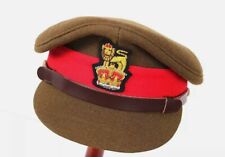 WW2 BRITISH ARMY OTHER RANKS VISOR HAT GOLD BRAID CAP MILITARY picture