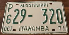 1971 Mississippi Private Carrier License Plate P6 29-320 Itawamba County picture