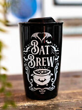 Gothic Wicca Sacred Bat Brew Magic Cauldron Ceramic Travel Coffee Mug Cup 12oz picture