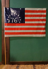Vintage '76 Bennington Parade American Flag on stick Bicentennial Plastic picture