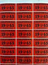 1965 YOM California license plate sticker, Dmv, Ca, Registration picture