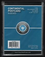 (Pack of 100) CSP Continental Size Postcard Sleeves 4 3/8