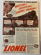 1938 LIONEL MODEL TRAINS ad ~ Whistling Uncoupling Loading Unloading picture