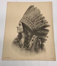 An antique Parkinson Art co. 1912 photograph of a woman dressed as an Indian picture