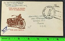 Vtg 1945 WW2 Harley-Davidson Motorcycle Defeat Axis Gang Illustrated Envelope picture