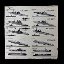 WWII January 1944 RESTRICTED British Battleships & Carrier Navy ID Recognition picture