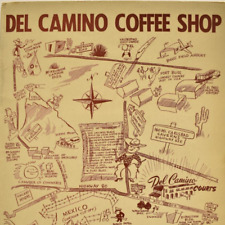Vintage 1951 Del Camino Coffee Shop Restaurant Menu Highway 80 El Paso Texas picture