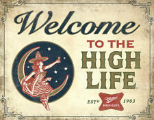 Miller High Life Brew Beer Vintage Logo Retro Logo Bar Wall Décor Metal Sign New picture