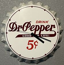 Vintage Dr Pepper Bottle Cap Clock. WORKING picture