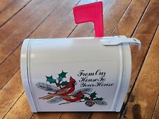 VTG METAL Giftco CHRISTMAS MAILBOXw Plastic FLAG Hong Kong 3x3.75x5.25 Inch picture