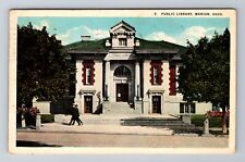 Marion OH-Ohio, Public Library, c1924 Antique Vintage Souvenir Postcard picture