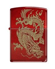 Zippo 99709 Painted Dragon Candy Apple Red Lighter picture