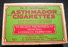 Vintage Dr R Schiffmann's Asthmador Asthma BRONCHIAL AID Advertising Box EUC picture